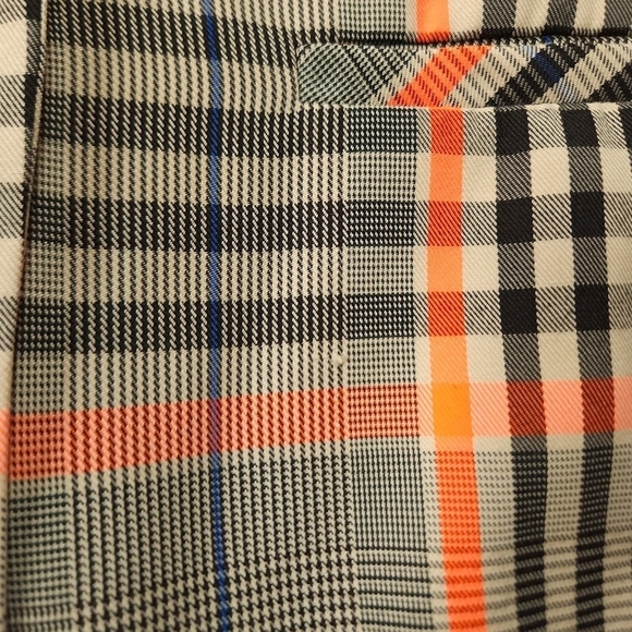 Endless Rose Sz M Neon Orange and Tan Plid Blazer Jacket - Picture 5 of 9